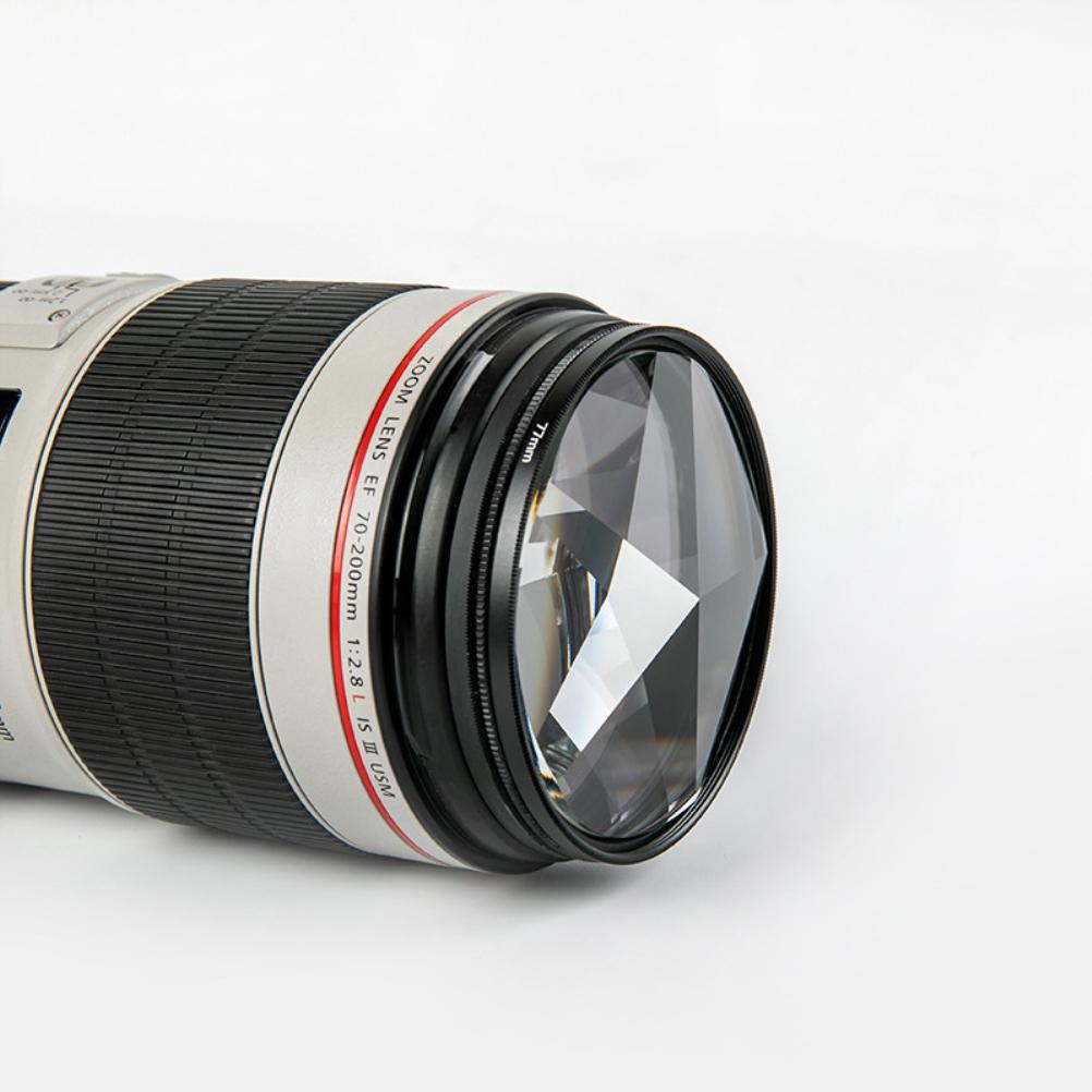 77-мм пентапризменный фильтр для объектива DSLR-камеры, передний план, размытие, эффект боке, реквизит для фотографии
