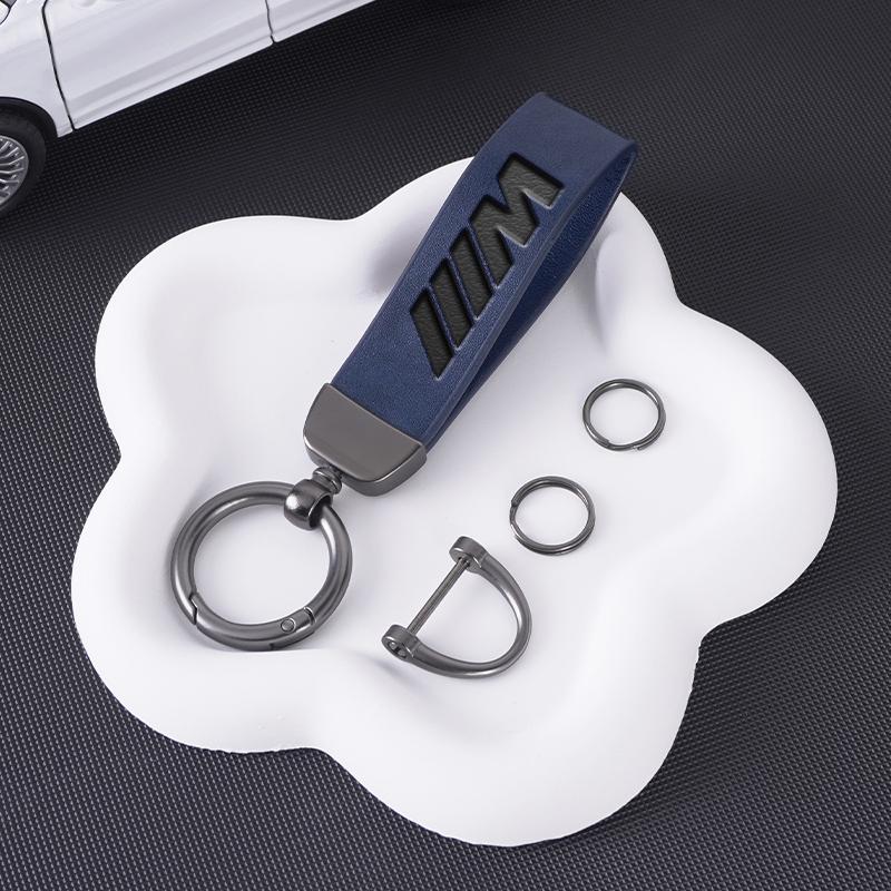 Silmply Leather Key Ring For BMW M Emblem E46 E36 E34 F10 E90 F30 E60 F30 E53 E30 E92 E87 Car Keychain Auto Interior Accessories cwzn80