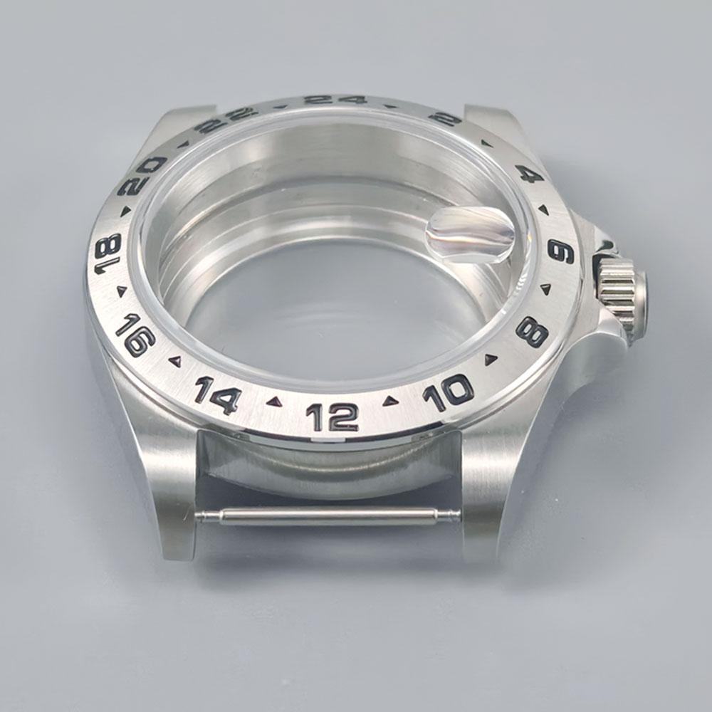 Корпус для часов 39 мм Old EXP 24-часовой GMT Стальной безель для механизма NH34 NH35 NH36 Сапфировое стекло Аксессуары для корпуса часов Explorer