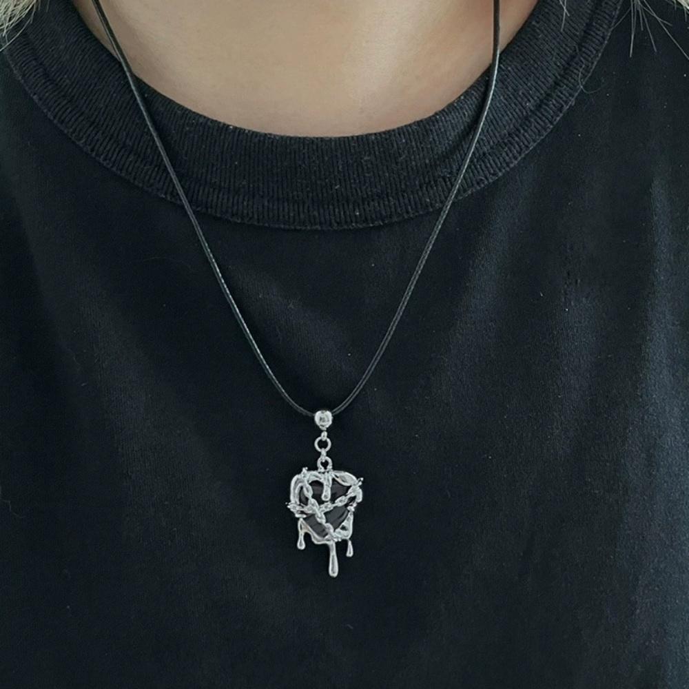 Геометрические Карстовые Заточение Сердце Подвеска Серьги Ожерелье Женские Панк Стиль Модные Темные Украшения Подарок Оптом