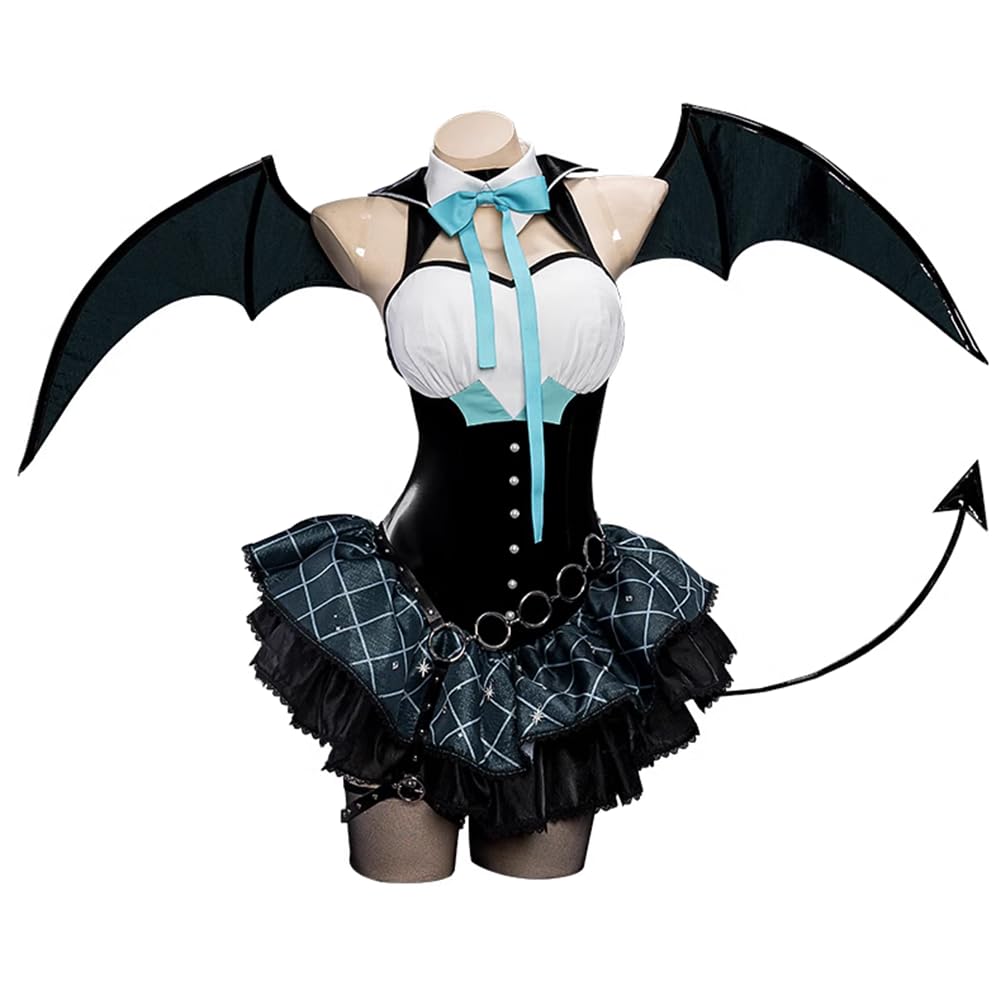 Lavender Miku Little Devil Cosplay Costume with Horns and Wings, Size S, Halloween, Christmas