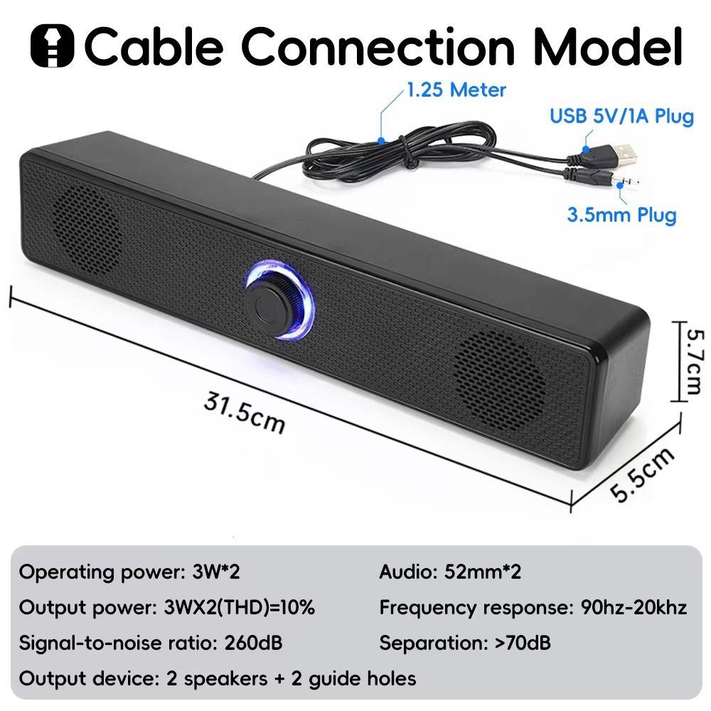 Home Theater Soundbar Speaker Surround Audio Wired Soundbar Audio System PC Soundbar Home Theater