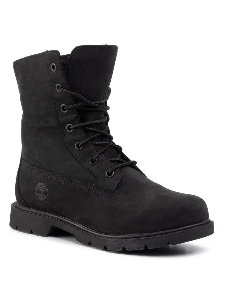 Timberland Linden Woods WP Fleece Boots — женские зимние ботинки на кожаной подкладке черного цвета ORIGINAL Shoes
