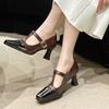 Летняя обувь Женская обувь Острый носок 2025 Ретро Удобная Платье Новая Плоская Весна Острый носок Ретро Женщина
