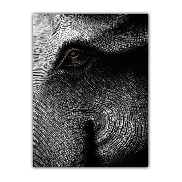 Animal Canvas Painting Elephant Black and White Poster Office Wall Painting Living Room Corridor Home Decoration Mural No Frame