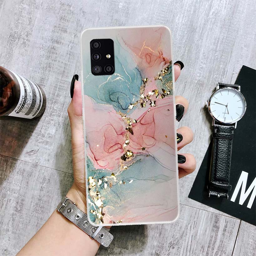 Модный золотой розовый геометрический мраморный чехол для телефона Samsung Galaxy A12 A22 A32 A42 A52 A72 A51 A71 5G A41 A31 A21 A02S M12 M21 M31