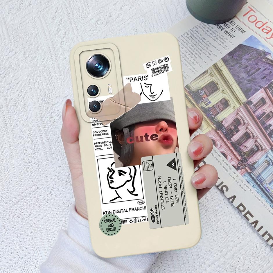 For Xiaomi 12T Case Hot New Design Cute Cat Butterfly Cartoons Matte Liquid Silicone Shell For Xiaomi 12T Pro Ultrathin Fundas