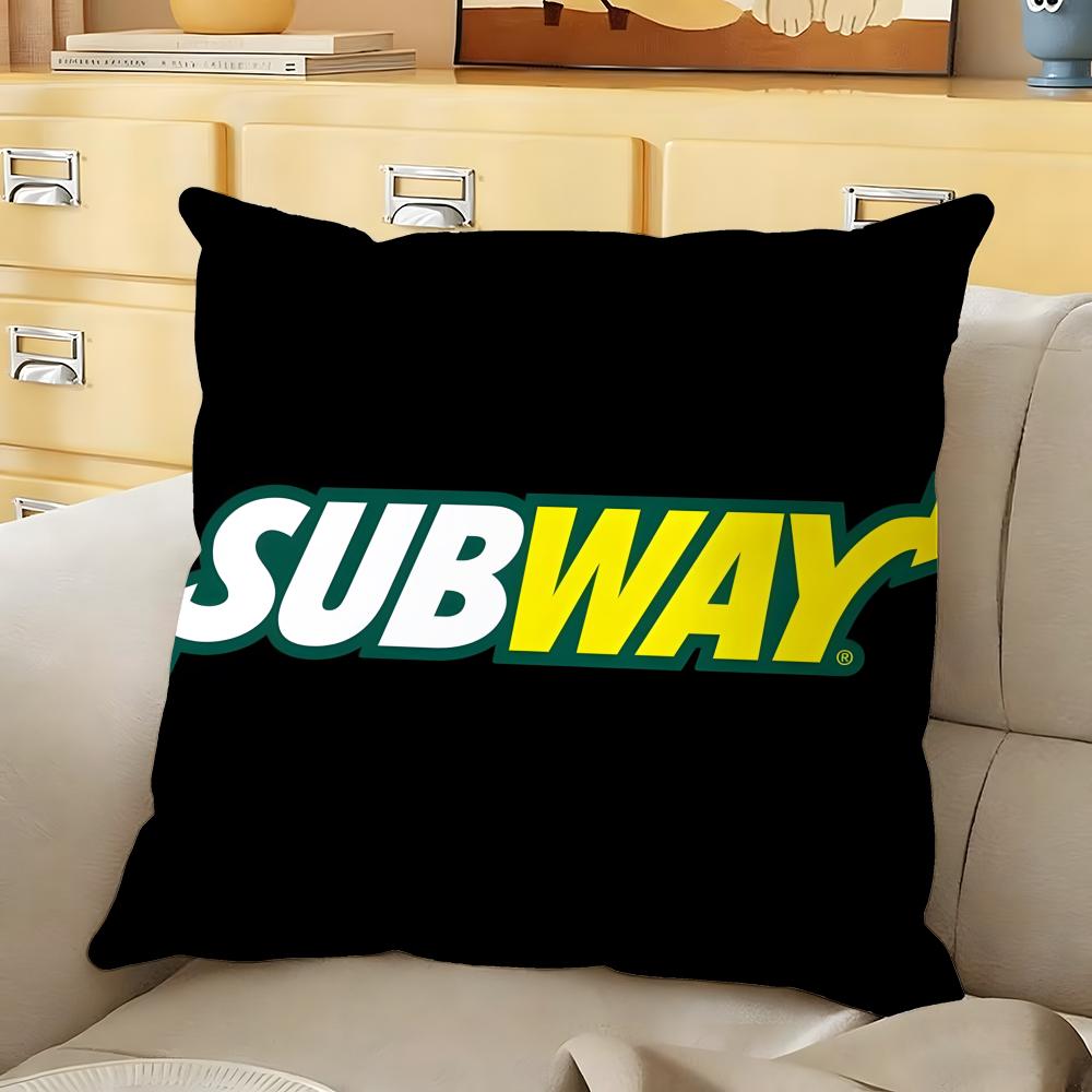 SSubway Cushion Cover Soft Durable Reversible Pillow Cover Home Car MultiScene Daily Comfort Pillowcase