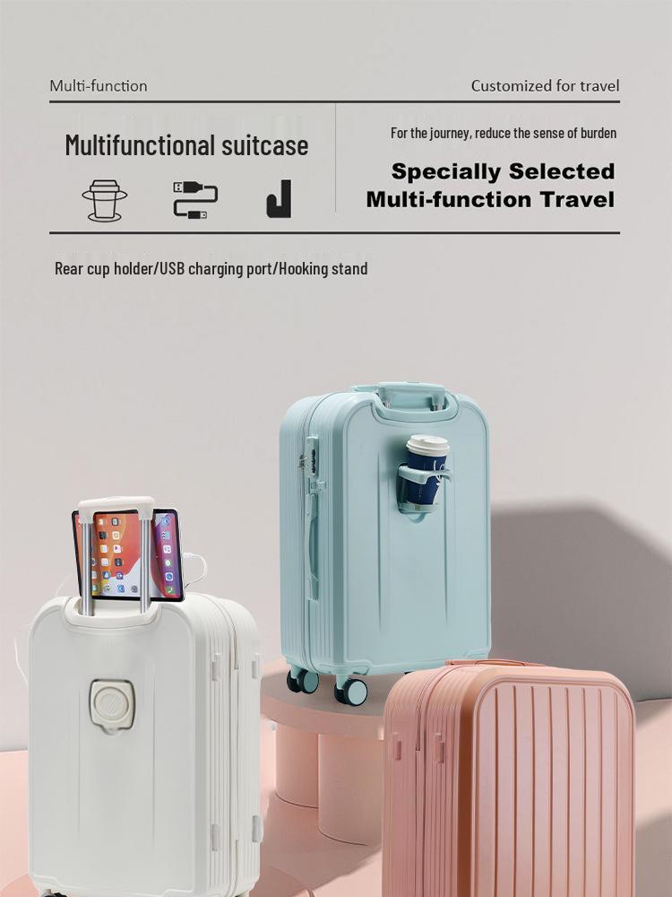 24-Inch Multifunctional Suitcase with Universal Wheels and New Lock System