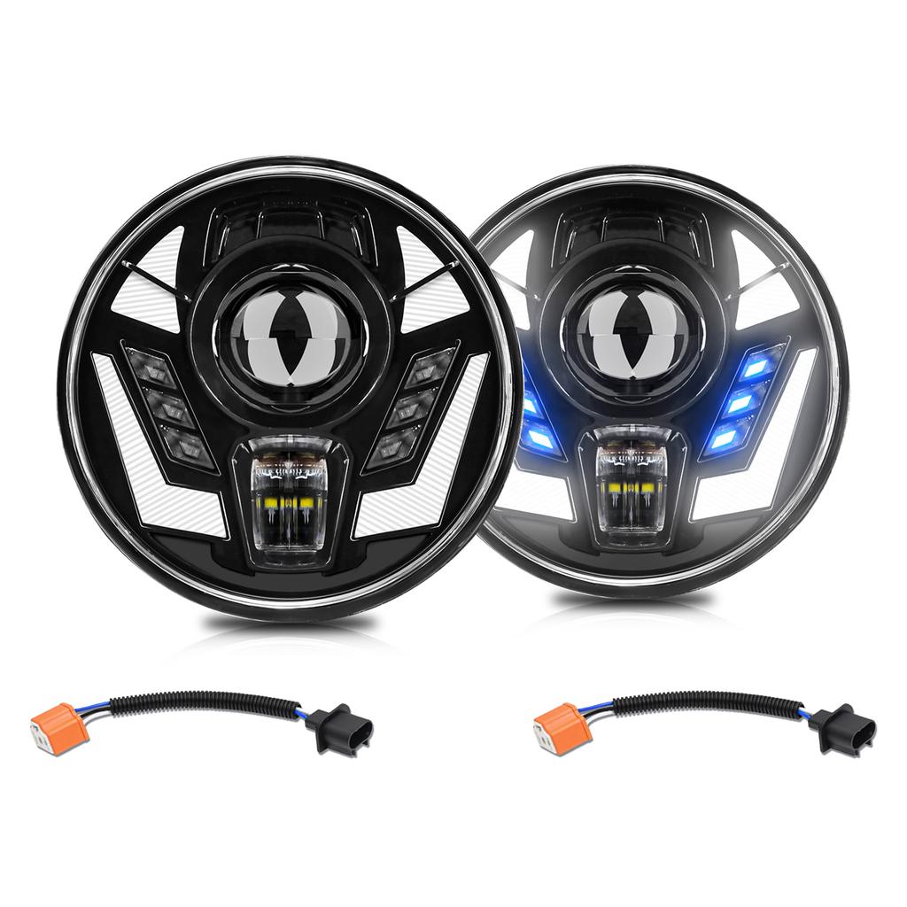 7-дюймовые светодиодные фары, водонепроницаемые круглые фары с дальним и ближним светом, замена указателя поворота DRL