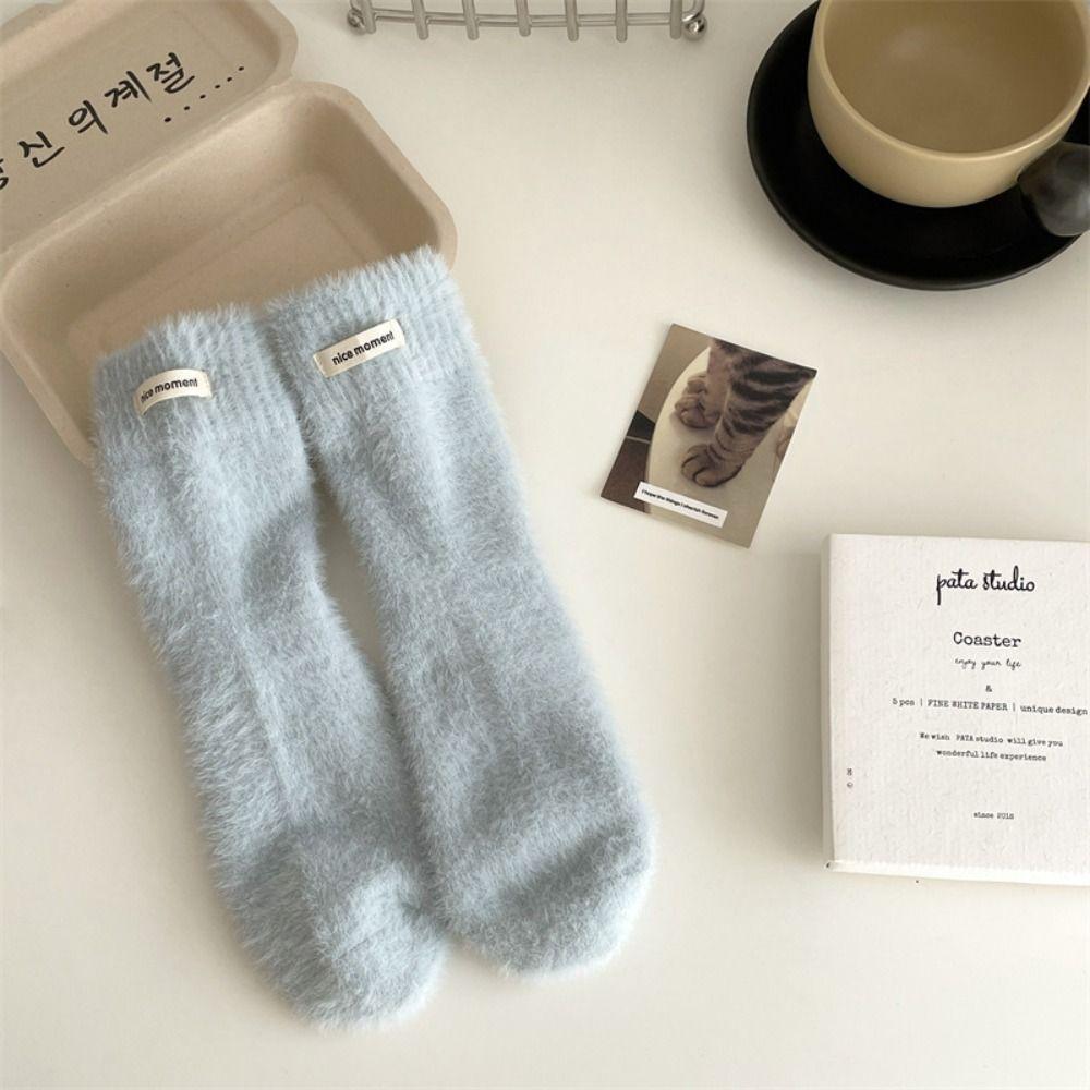 Winter Velvet Socks Warm Cotton Socks Thickened Mink Cashmere Socks  Women