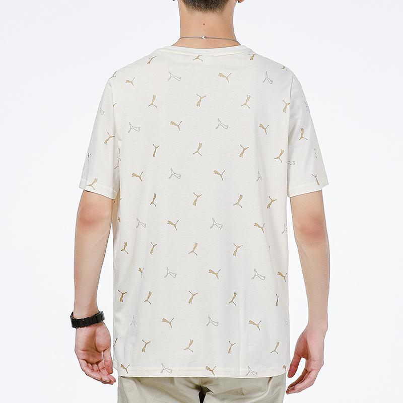 Puma Спортивная футболка с круглым вырезом и коротким рукавом с логотипом, мужские топы, бежевый цвет 533142-73