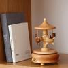 Carousel Music Box Wooden Music Box Wind Up Cartoon Musical Boxes For Girls Christmas Birthday Gift Or Desk Decoration Ornament