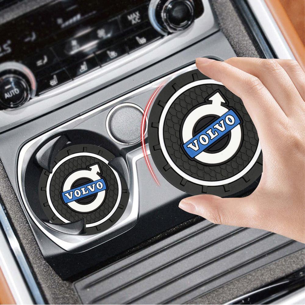 1/2pcs Car Silicone Coasters Water Cups Non-Slip Waterproof Pad Accessories For Volvo Rdesign AWD XC60 XC90 V60 S60 V50 V40 XC40 CY0