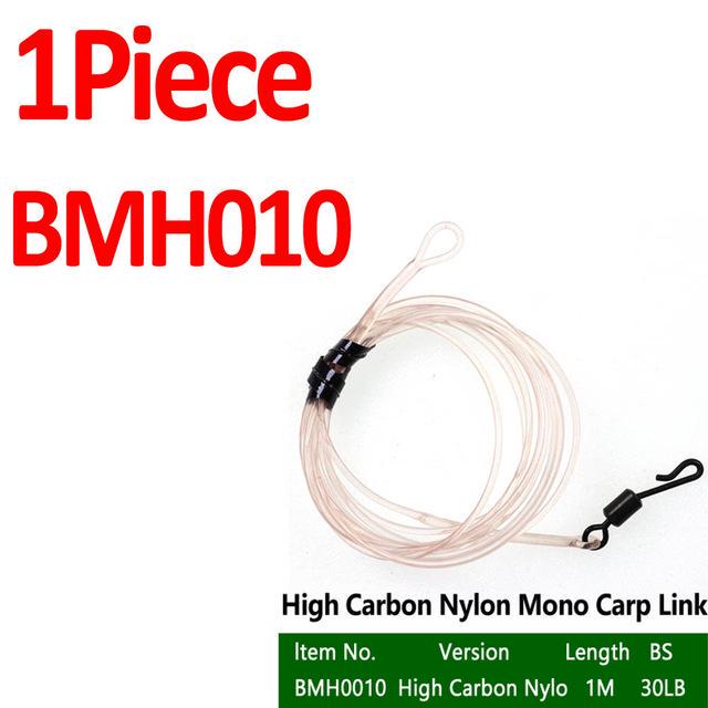 Bimoo 1PC 30LB 35LB 45LB Fluoro Carbon Fused Carp Link High Carbon Carp Main Line Braided Carp Leader Trace with Terminal Swivel