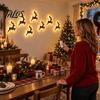 Easy Install Christmas Wall Figures LED Reindeer Decoration, 3D Light-Up Wooden Glow Silhouette Lights, Warm Backlit Cordless Holiday Decor