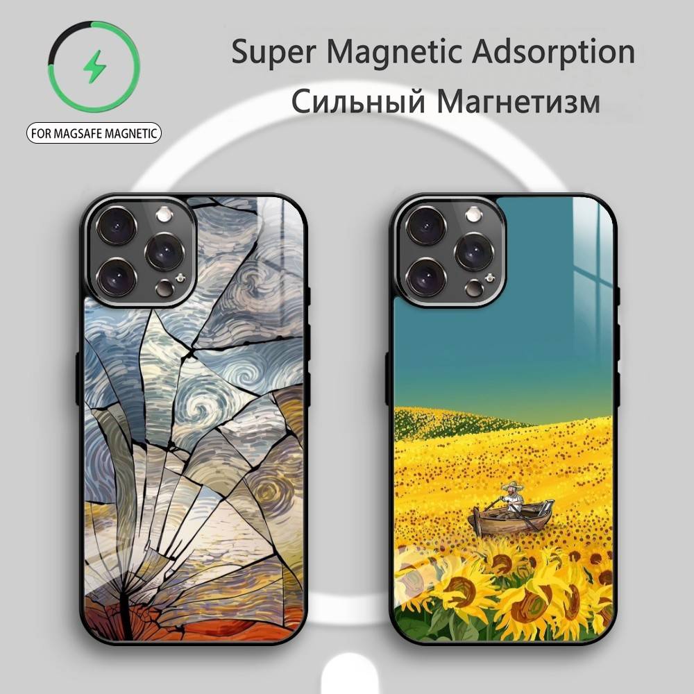 V-Ван Гог Мечта Чехол для телефона для iPhone 17, 16, 15, 14, 13, 12, 11 Plus, Pro Max Магнитный для Magsafe Беспроводной зарядки