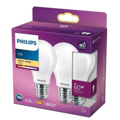 LED Classic 60 Вт Standard E27 Теплый белый без диммирования Упаковка из 2 шт.