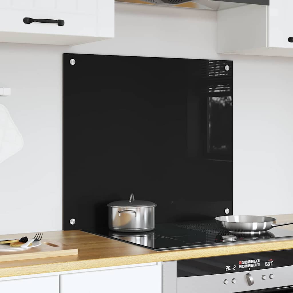Black Kitchen Backsplash 70 x 60 cm Tempered Glass