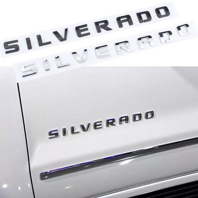 3D боковое крыло автомобиля, эмблема багажника, значок, наклейка для SILVERADO, буквенный логотип, табличка, серебристый, черный, автозаменяемые аксессуары