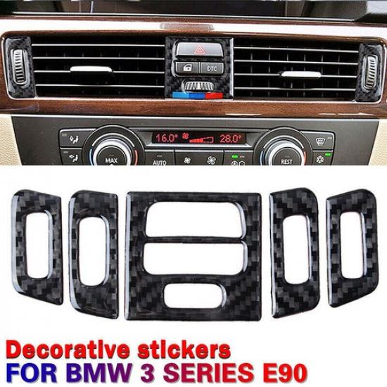 Real Carbon Fiber Dashboard Air Vent Outlet Panel Trim for BMW 3 Series E90 E92
