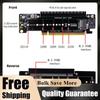 Карта-райзер расширения PCIe X16 на X8+X4+X4, Карта расширения, Адаптерная карта PCIE4.0, Карта расширения, 2 входных порта M.2 NVMe