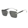 Retro Square Sunglasses Women'S Personality Rimless Driving Sunglasses Men'S Glasses