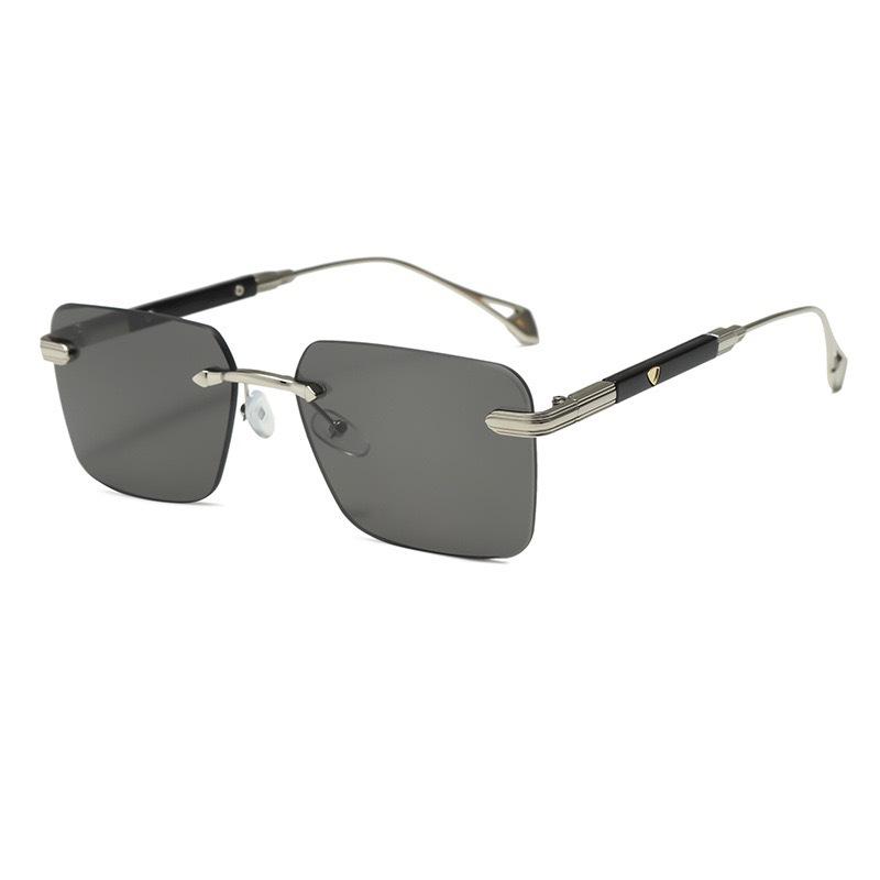 Retro Square Sunglasses Women'S Personality Rimless Driving Sunglasses Men'S Glasses