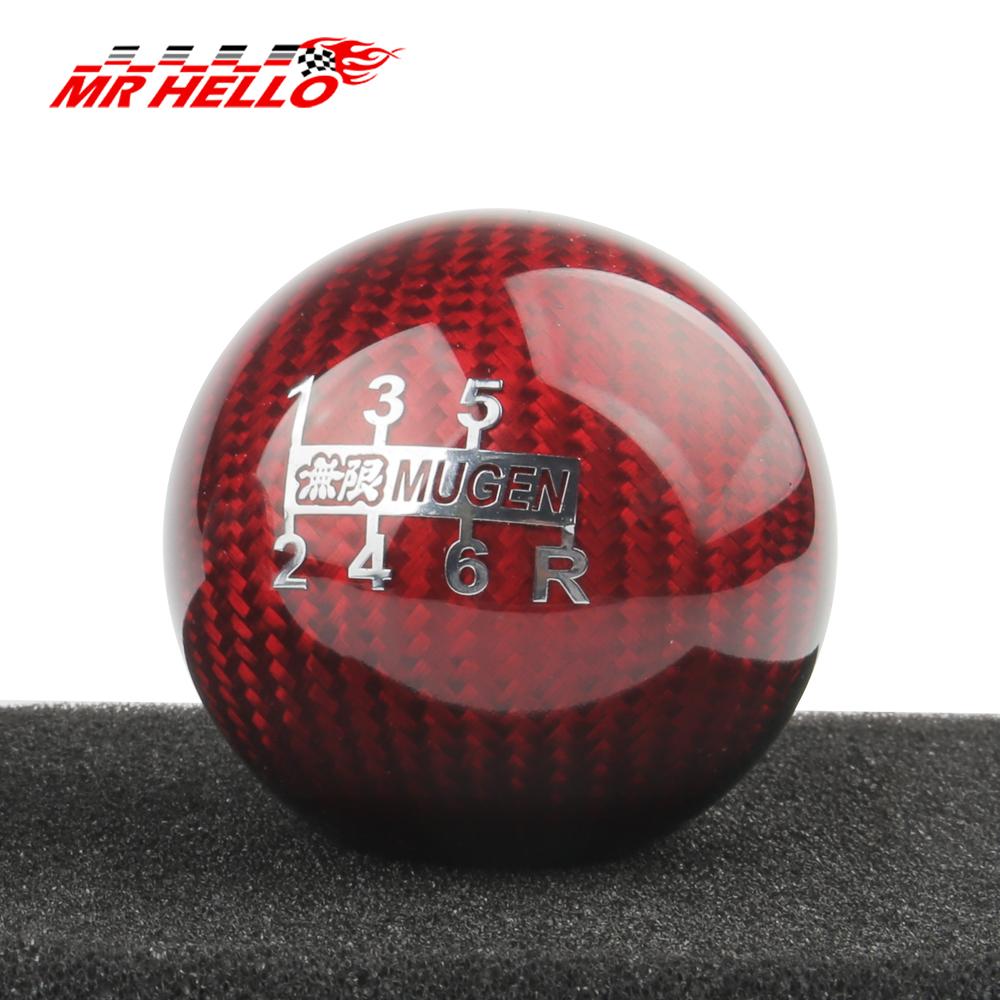 JDM Style Black/Red Line 5/6 Speed M12X1.5/M10X1.5/M10X1.25 Carbon Fiber Gear Shift Knob For Honda Acura/TOYOTA/NISSAN