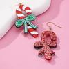 Fashionable Christmas Candy Cane Bow Earrings - Creative, Versatile Holiday Jewelry Gift