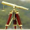Marine Brass Polish Table Finish Marine Telescope With Wooden Tripod Stand Gift
