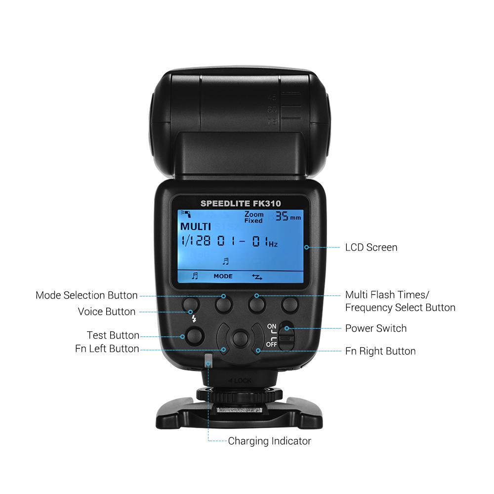 Universal Wireless Camera Flash Light Speedlite GN33 LCD Display for Canon Nikon Sony Olympus