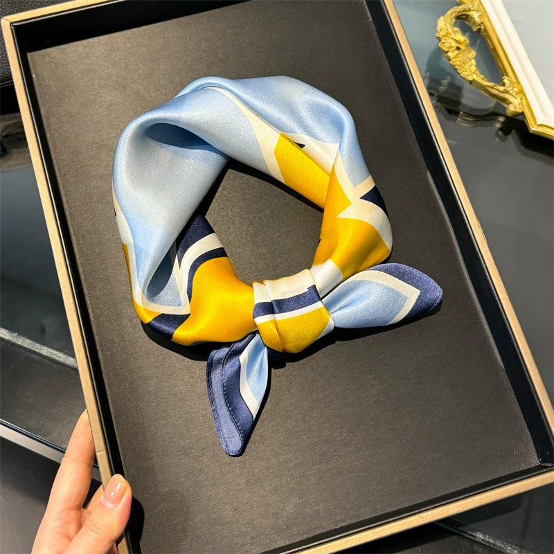 New 100% Natural Real Silk Scarf Women Bandana Square Scarves Wrap Kerchief Mulberry Fashion Luxury High Quality Hijab For Lady