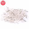 50pcs Push Pins Transparent Plastic Head with Metal Point Thumb Tacks Marking Pins Wall Tacks Map
