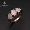 Кольцо из стерлингового серебра 925 пробы с опалом, натуральный драгоценный камень, красочные украшения для женщин, жены, мамы, хороший подарок