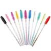 50pcs Disposable Eyelash Brushes Crystal Eye Lash Mascara Wands Glitter Lash Comb Spoolies Micro Makeup Applicators