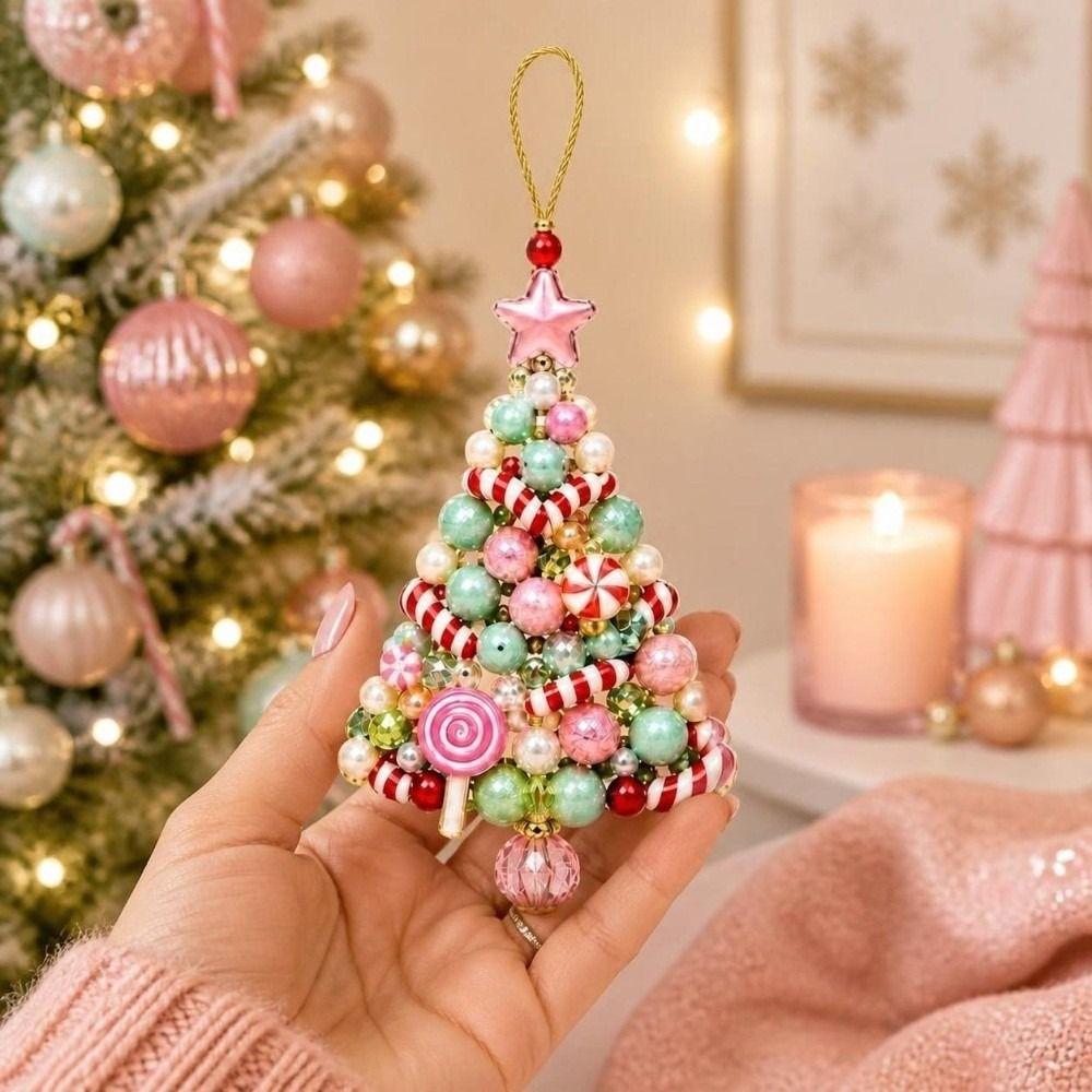 Hanging Beading Craft Set Beaded Ornament Kit New Christmas Craft Kit Festive Holiday Activity