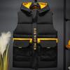 Теплая парка без рукавов, мужской жилет, новая мода, мужское пальто больших размеров, повседневное пальто с капюшоном на молнии, толстый зимний мужской жилет
