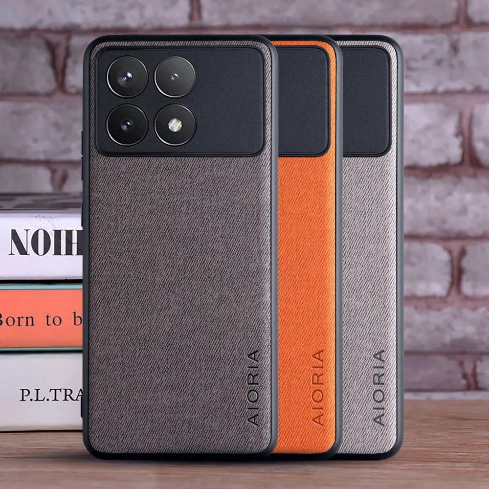 Чехол для Poco X6 Pro X6, роскошный текстильный кожаный чехол для телефона, чехол для xiaomi poco x6 pro, чехол