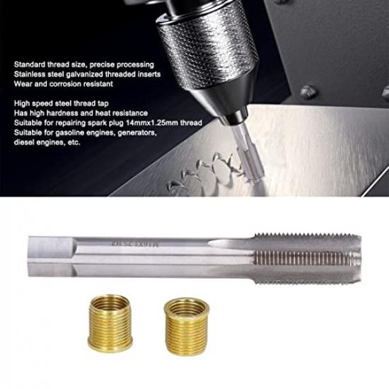 Spark Plug Thread Repair Kit, 14Mm Cylinder Head Rethreaded Kit Repair Tools Gasoline Engine M14X1.25 Erts And M16X1.25 Tap Kit