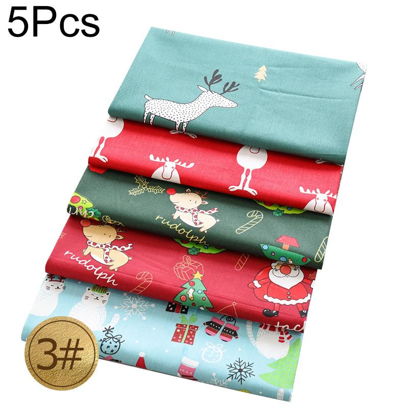 5pcs/Lot Sewing Quilting Fabrics Handmade Material Printed Cloth 25x25cm Patchwork DIY Christmas Series Cotton Fabric