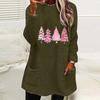 Women's Double-sided Fleece Christmas Tree Print Long Sleeve Hoodie