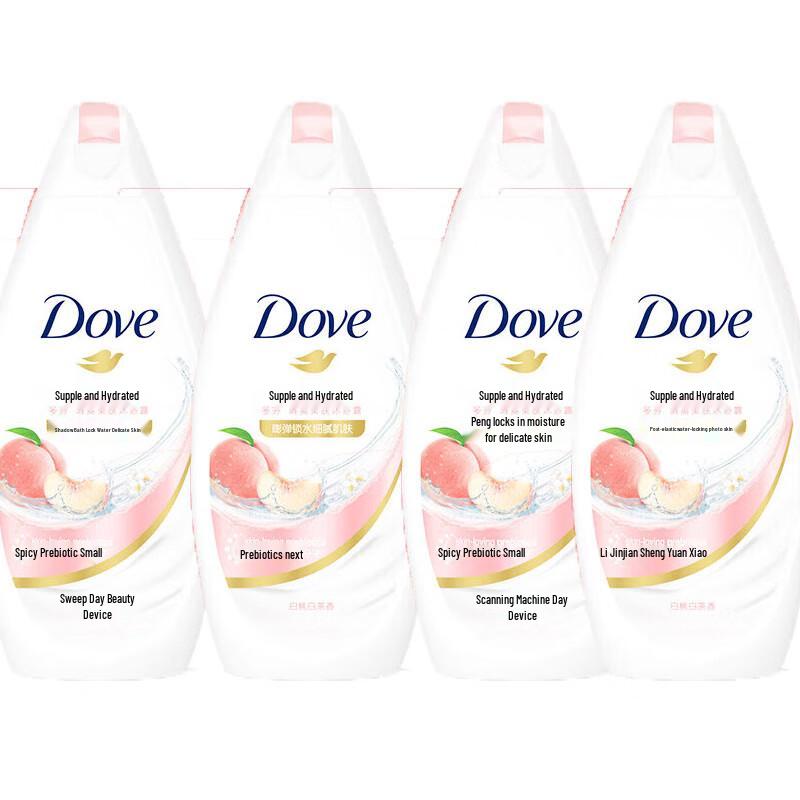 DOVE Гель для душа «Белый персик и белый чай» (200 г x 4 бутылки)