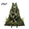 Storybook Style Patio Ornament Woodland Spirit Garden Stake, Forest Animal Yard Decor, 3D Rustic Stake Statue for Fairy Planter & Outdoor Display