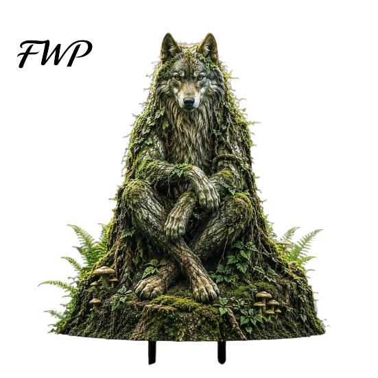 Storybook Style Patio Ornament Woodland Spirit Garden Stake, Forest Animal Yard Decor, 3D Rustic Stake Statue for Fairy Planter & Outdoor Display