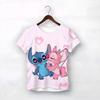 Disney Cartoon Cute Stitch Print Детская одежда от 3 до 14 лет Мужская верхняя одежда Одежда для мальчиков Футболки для девочек Подростковые топы Рубашки