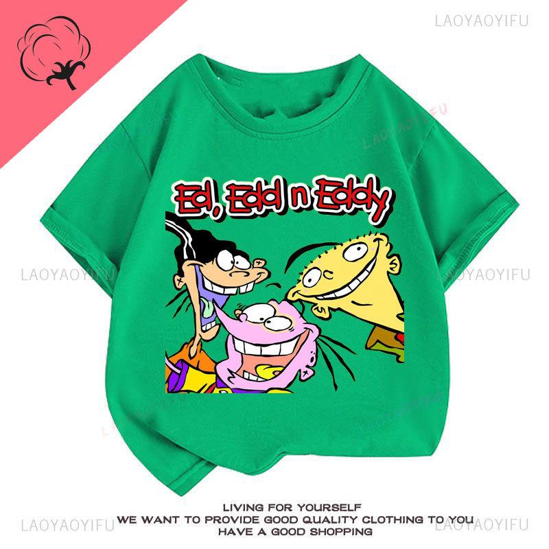 Ed Edd Eddy Boy Рубашка Эстетичные Мультяшные Персонажи Одежда для Фанатов Кавайи Комикс Повседневная Забавная Футболка с Принтом для Девочки Хлопок Унисекс Топ