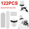 50 Cup Liners 50 Lids with Strainer Disposable HVLP Paint Spray Paint Gun 20 Ounce Kit Paint Spray Gun System Refill Kit