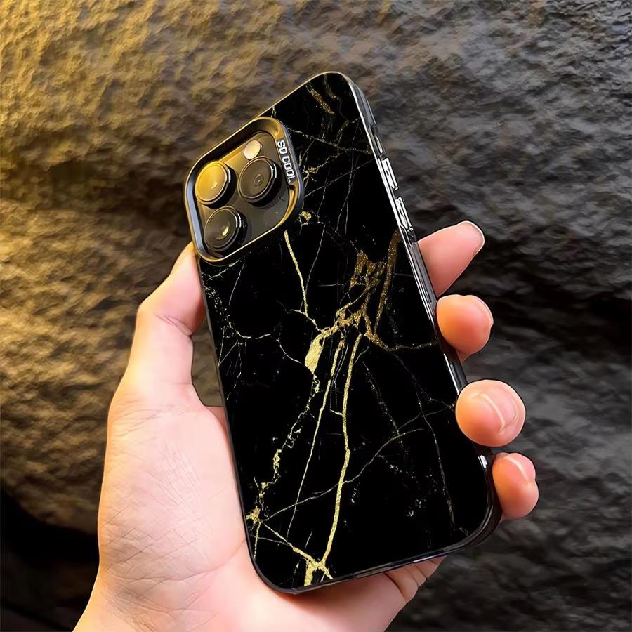 Роскошный Чехол для Телефона с Мраморным Цветовым Рисунком Для iPhone 16 15 14 13 12 11 Pro Max 7 8 Plus XR XS Max Ударопрочный Силиконовый Матовый Чехол