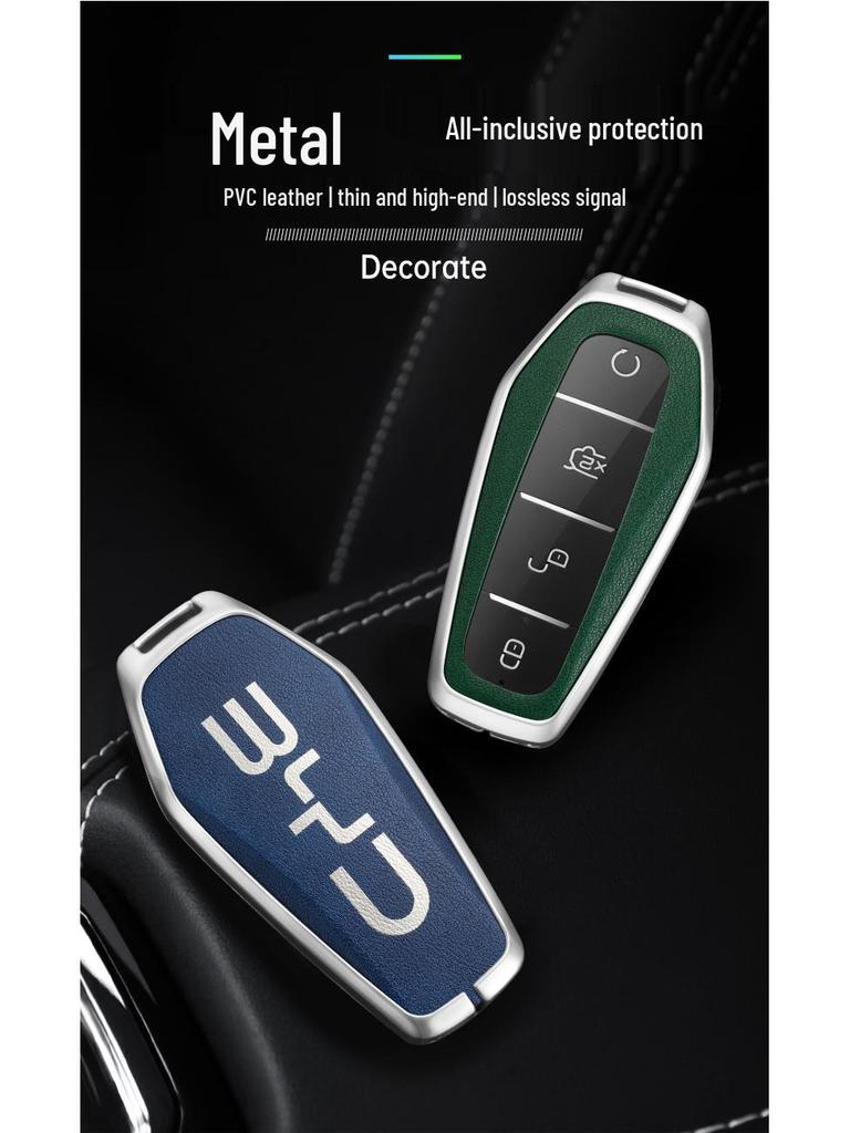 BYD Han Key Case: Compatible with BYD Qin Pro, Song Max, Tang, and Song Plus - Metal Shell Car Key Holder